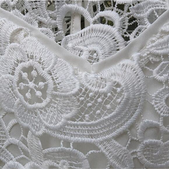 LIKELY (Revolve) White Sheath Lace Halter Neck Midi Dress, size 2 - Picture 7 of 11